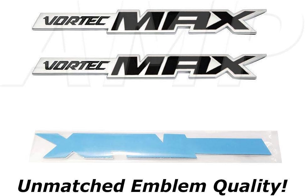 2pc Chevy Silverado Vortec MAX High Output Emblems Badges Decals - Black