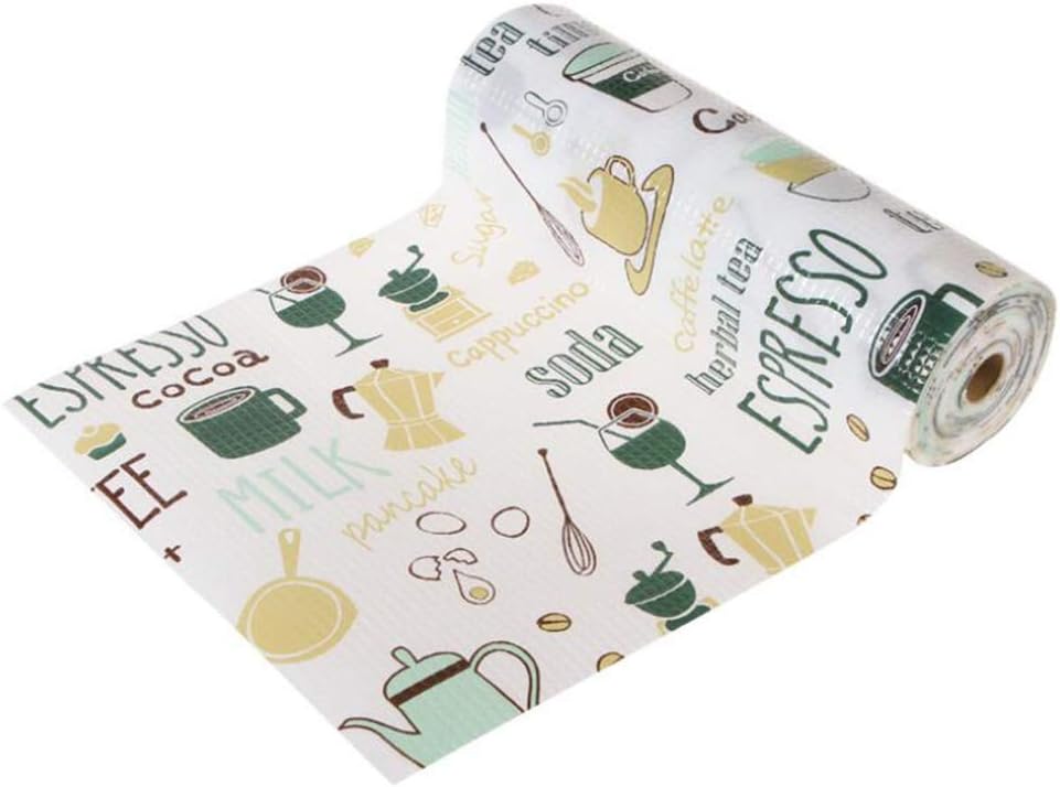 SEIFINI Multi-Function Drawer Shelf Liner Non Adhesive Foam Paper for Kitchen Cabinets, Refrigerator, Drawers Shelves, Cabinets Storage, Placemats (Green, 12'' x 196'')