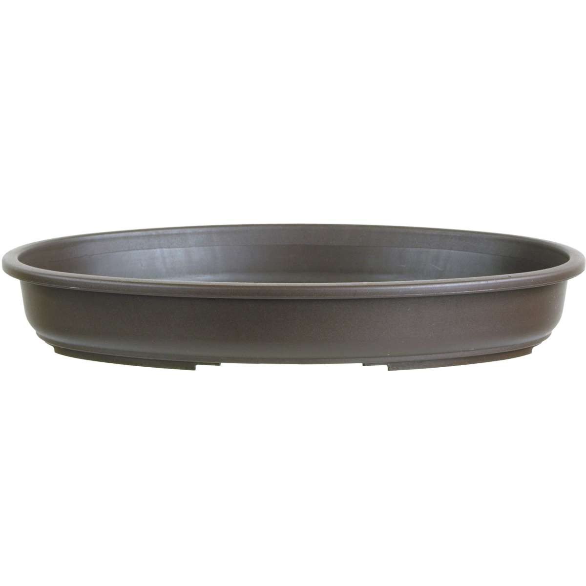 Bonsai pot 30x21x5cm dark brown oval plastic