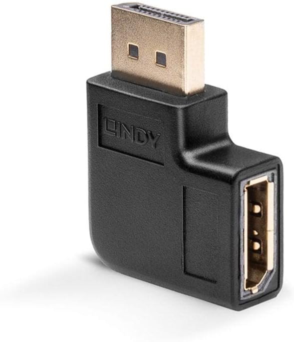 LINDY DisplayPort 1.4 Right Angled Adapter, Black