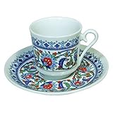 Porcelain Turkish Coffee Espresso Cup and Saucer Set (2)