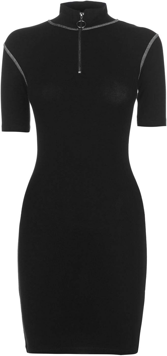 zip bodycon dress