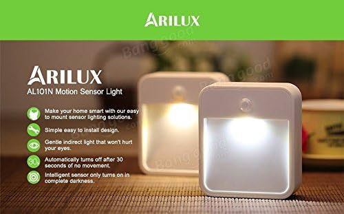 Battery Powered Wireless PIR Motion Sensor LED Night Light - Pack of 2 - for Bedroom Stair Hallway (Warm White)