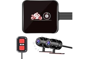 VSYSTO Motorcycle Dash Camera, WiFi HD 1080P Starlight Night Vision 130° Wide Angle Lens Front and Rear Cameras Motorbike DVR