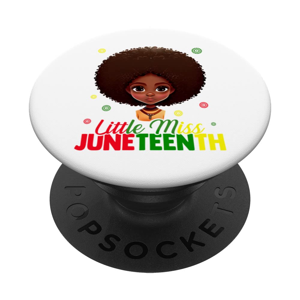 Celebrate Juneteenth with this Little Miss Juneteenth Girls PopSockets Swappable PopGrip