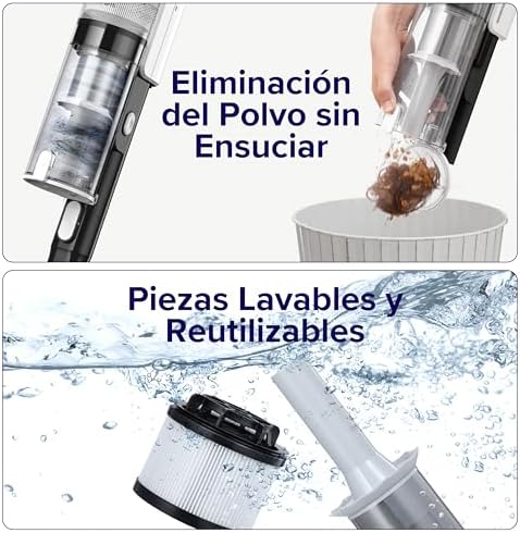 Aspirador de pó sem fio levoit, anti-emaranhado, aspirador de vassoura máx. 50min, aspirador de pó sem fio 4 em 1 com bateria removível, filtragem de 99,9%, aspirador de pó para animais de estimação/tapetes/carros/pisos duros