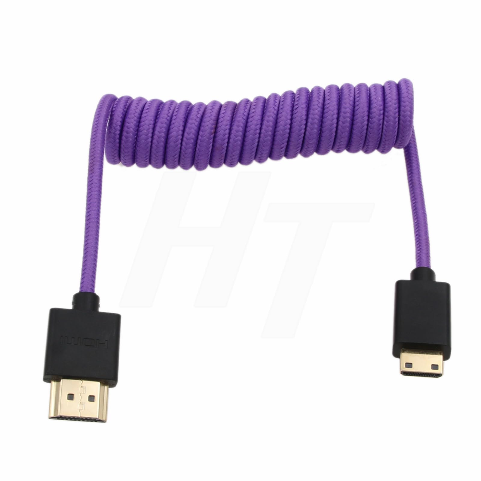 HangTon 8K 4K 60p Mini HDMI to HDMI 2.1 Braided Coiled Cable for Nikon Z5 Z7 D750 Sony CX7 SR7E Canon EOS R RP 5DIV ATOMOS Ninja V Portkeys Video Assist Monitor Type A C