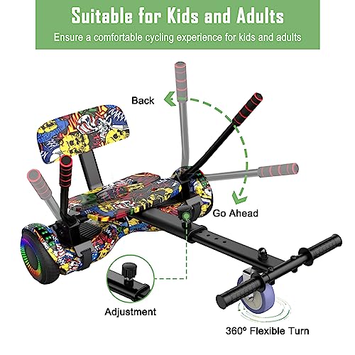 UNISUN Hoverboard, 6.5" Hoverboard with Seat Attachment, Self