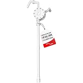 TERA PUMP Heavy Duty Polypropylene Rotary Action Hand Drum Pump | Chemical Pump, Corrosion Resistant Material, Adjustable Telescopic Suction Tube, Fits 15 to 55 Gallon Drums
