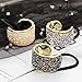 DEEKA Rhinestone Glitter Ponytail Holder Cuffs Elastic Hair Tie Band Pack of 3 for Women