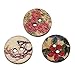 Souarts 15mm Pack of 200pcs Mixed Random Flower Round 2 Holes Wood Wooden Buttons for Sewing Crafting