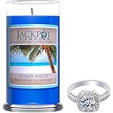 Ocean Breeze Candle with Ring Inside (Surprise Jewelry Valued at $15 to $5,000) Ring Size 7