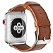 Compatible with Apple Watch Band, COVERY 38mm 40mm Watch Band Genuine Leather Strap Stainless Metal Buckle Compatible Apple Watch Series 4(40mm),Series 3, 2, 1, (38mm) Sport & Edition- Brown