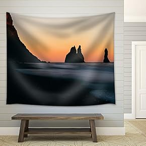 Mountain and Sea at Dusk - Fabric Wall Tapestry Home Decor - 51x60 inches