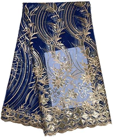 2019 High Quality 3D Lace 5Yards Embroidery Sequins Lace Fabric 4Colors African Lace Fabric Nigeria Laces Fabric Bridal French Tulle Lace Fabric for Women