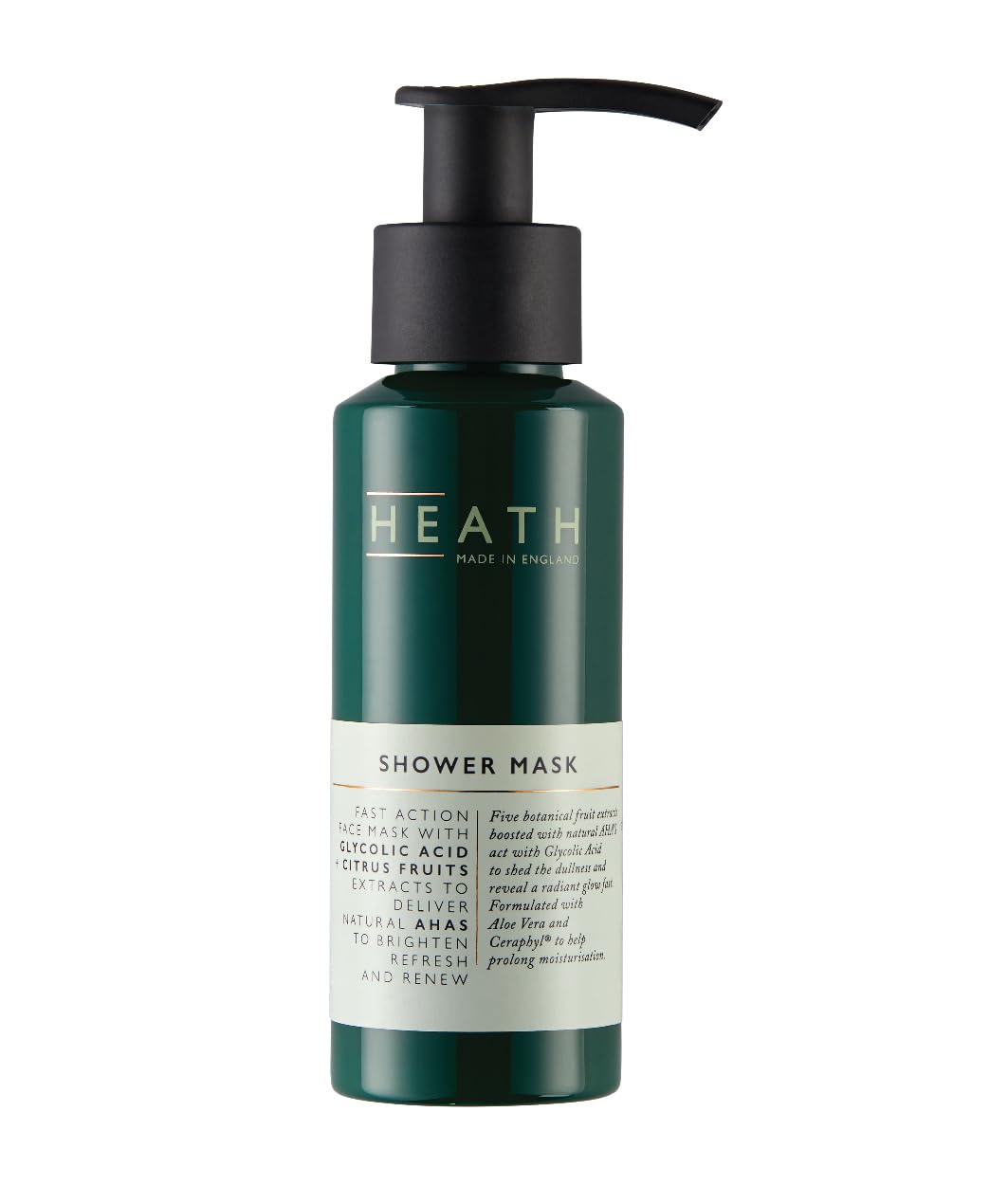 Heath Men’s Shower Mask 85ml, Face Mask With Glycolic and Citrus Fruits, Face Cleanser, Eliminates Dead Skin, Dullness Skin Damage and Impurities, Gift For Men, Travel Size, Vegan Friendly