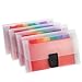 Mtlee 4 Pack Mini Document File A6 7.1 x 4.45 x 1.1 Inch Rainbow Expanding Folder 13 Pocket File Organizer 12 Labels Index