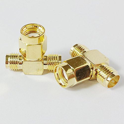 CESS SMA Female to SMA Dual 2-Way Male F/M Splitter Adapter (2 Pack)