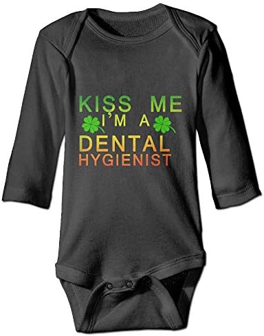 Yhlala Kiss Me Dental Hygienist colorful Tie Dye Baby Boys Girls Solid One Pack Long Sleeve Bodysuits Onesies