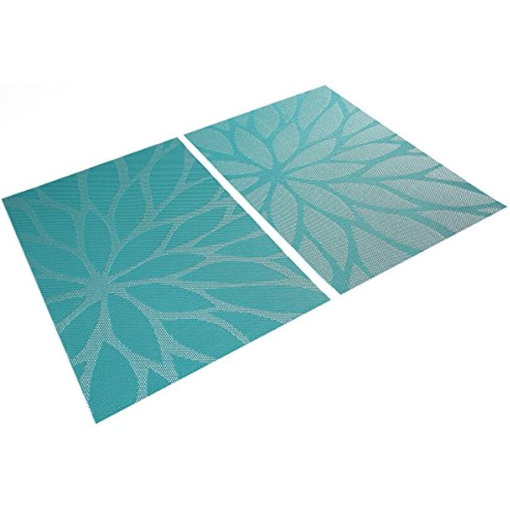 Place Mats Placemats,Set Of 6,Blue Vinyl For Dining Table Home