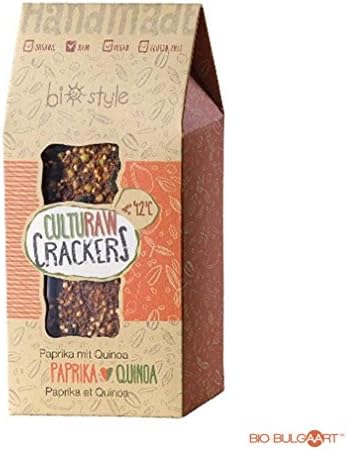 Culturaw Raw Organic Crackers Paprika & Quinoa | 90g Paprika Oregano Quinoa Vegan Gluten-Free