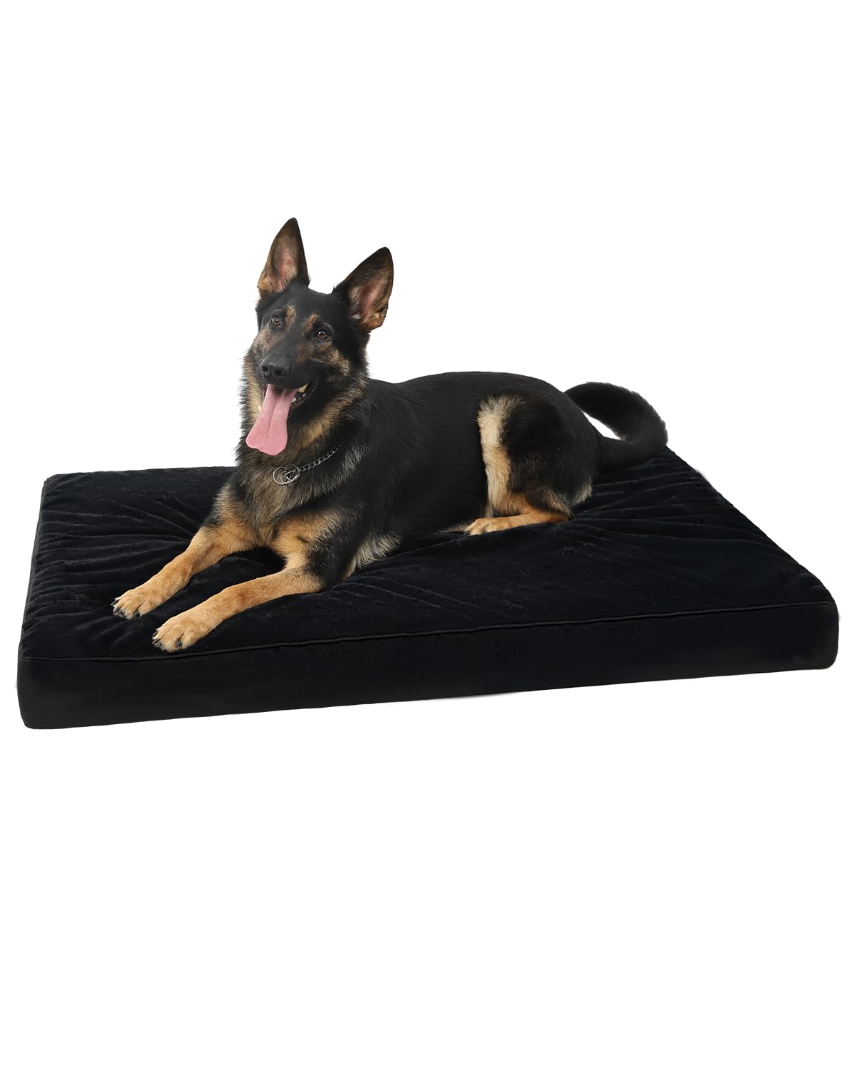 Photo 1 of KSIIA Orthopedic Dog Bed Crate Waterproof Pet Mats for Large Dogs Deluxe Plush Washable Pet Bed with Egg Crate Foam & Removable Cover, 41 x 27 Inch, Black