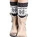 FAYBOX Women Short Knitted Christmas Leg Warmers Socks Boot Cuffs Snowflake DG