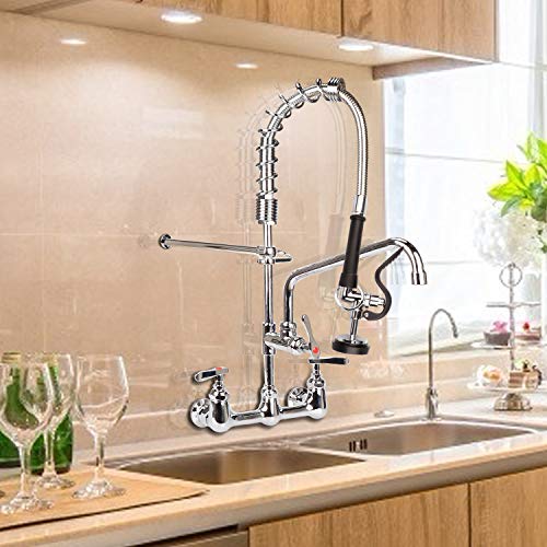 KWODE Replacement Pre-Rinse Hose 44 inch Water Pipe with Sprayer Valve for Commercial Faucet - Thumbnail 2