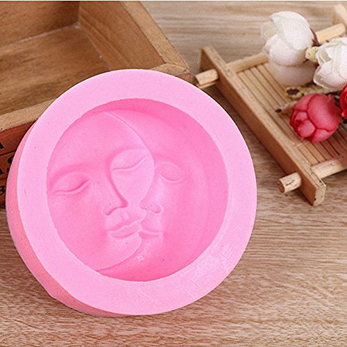 Sun and Moon Face Soap Mold - MoldFun Silicone Mold for Handmade Bath Bomb, Lotion Bar, Wax