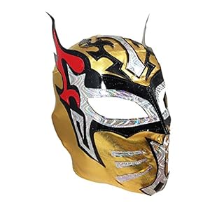 SIN CARA Lycra PRO Adult Lucha Libre Wrestling Mask (pro-LYCRA) GOLD/Black