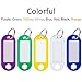 Uniclife 2 Inch Tough Plastic Key Tags in 10 Assorted Colors Item Identifiers Markers with Blank Paper Labels Protective Plastic Films and Split Rings, 100 Pack