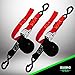 Rhino USA Motorcycle Tie Down Straps (2 Pack) Lab Inspected 2,200lb Break Strength, Steel Cambuckle Tiedown Set with Integrated Soft Loops - Better Than a Ratchet Strap (Red 2-Pack)
