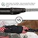 iBuddy Dog Leash for Large Dogs and Medium Dogs with Dual Safe Hook and Comfortable Padded Handle, No Slip Vibrant Color Light Weight 6 FT Dog Rope Leash for Dog Walking and Training (Black)