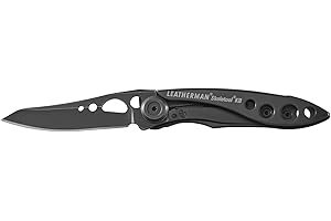 LEATHERMAN, Skeletool KB Pocketknife with Straight Edge, Stainless Steel Blade and Bottle Opener, Onyx
