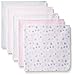 BON BEBE Girls' Assorted 5 Pack Receiving Blankets, Pink Hearts/Butterflies, Newborn