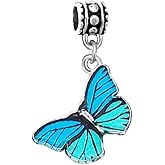LaBenie Dangle Blue Butterfly Charm Bead