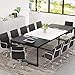Tribesigns Rectangular 8FT Conference Table with Black Metal Base 94.48L x 47.24W x 29.92H Inches, Black and White