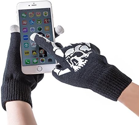 Yhao Knit Winter Warm Outdoor Touch Screen Gloves Mitten Smartphones &amp; Tablets Texting For Women/Men (Black 2)