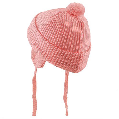 Toddler Beanie Hat with Ear Flaps Pink