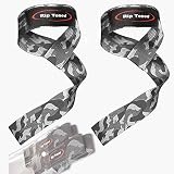 Rip Toned Lifting Wrist Straps by (Pair) - Bonus Ebook - Cotton Padded - for Weightlifting, Bodybuilding, Crossfit, Strength Training, Powerlifting, MMA (Grey Camo)