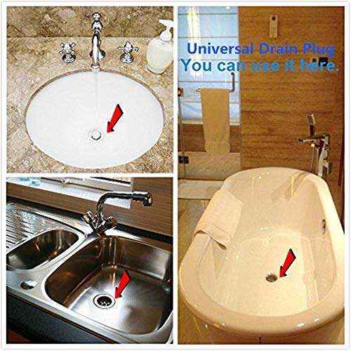 image for Kirecoo 2 Pack Bathtub Stopper, 6 Inches Large Silicone Tub Stopper, F