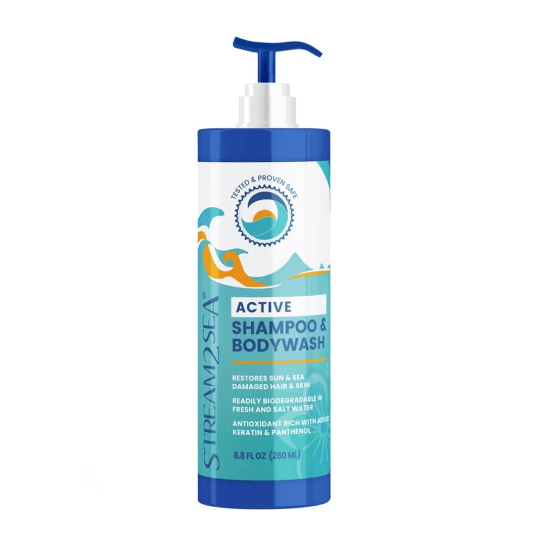Non Toxic Shampoo and Conditioner, Body Wash 3 in 1 for Swim - Reef Safe Swimmers Shampoo for Men, Women or Kids - All Natural Organic Shampoo and Conditioner Set with Biodegradable Soap 260 ml