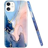 JAHOLAN iPhone 11 Case Gold Glitter Sparkle Marble Design Clear Bumper TPU Soft Rubber Silicone Cover Phone Case for iPhone 11 6.1 inch 2019 - Purple