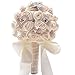 Jackcsale Romantic Wedding Bride Holding Bouquet Roses with Diamond Pearl Ribbon Valentine's Day Bouquet Confession (373 CRM)