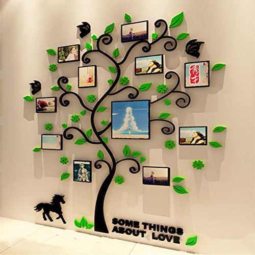 Spring country 3d family tree wall sticker with photo f…