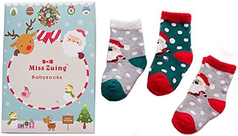Christmas Casual Comfort Cotton Socks for Boys and Girls Children Socks Gift Box 3Pcs