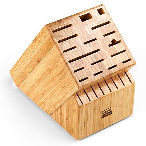 Cooks Standard 25 Slot XLarge Bamboo Knife Block Holder without Knives
