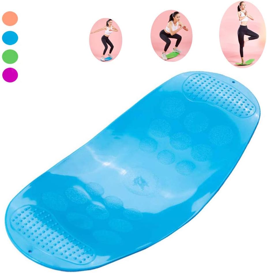 DAZHAL Balance Board Abdominal Legs Muscles Exercise, Wobble Board Fit Anyone Strength Coordination Workout Fitness And Physical Therapy Blue
