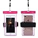 KATTEONG WCH8315 Water-Proof Case Dry Bag Cell Phone Pouch with Military Lanyard Strap for Kayaking Skiing Sledding, Best Water-Proof Case for iPhone 7/6/6S Plus/5S/SE, Samsung Galaxy S7 - Pink