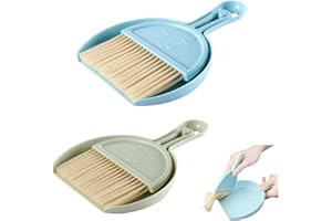 Jindizi Small Broom and Dustpan Set, Mini Dust Pan and Brush Set, 2 Pack Portable Handheld Broom Dustpan, Compact Dust Pan wi